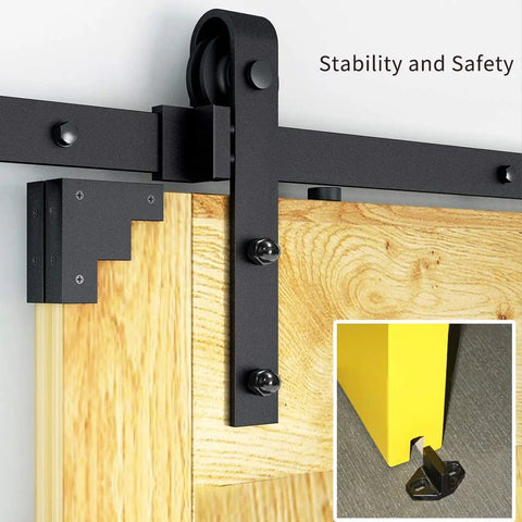 stability and safety barn door hardware