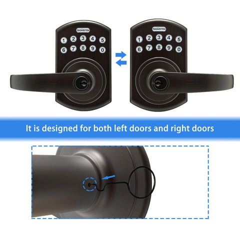 Electronic keyless entry door lock with with keypad, lever and handle