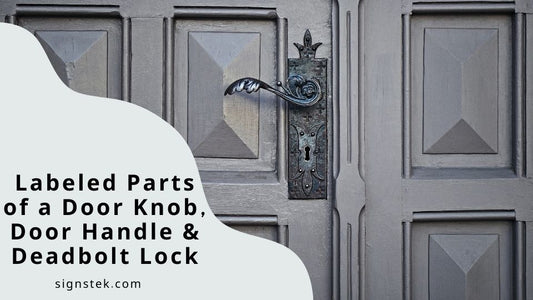 Labeled Parts of a Door Knob, Door Handle & Deadbolt Lock