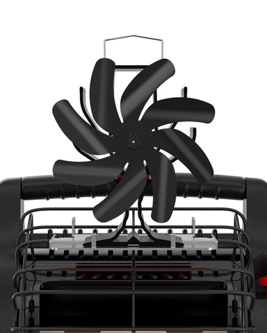 8 Blades Wood Stove Fan with Heater Tray for Outdoor&Camping&Fishing&Home