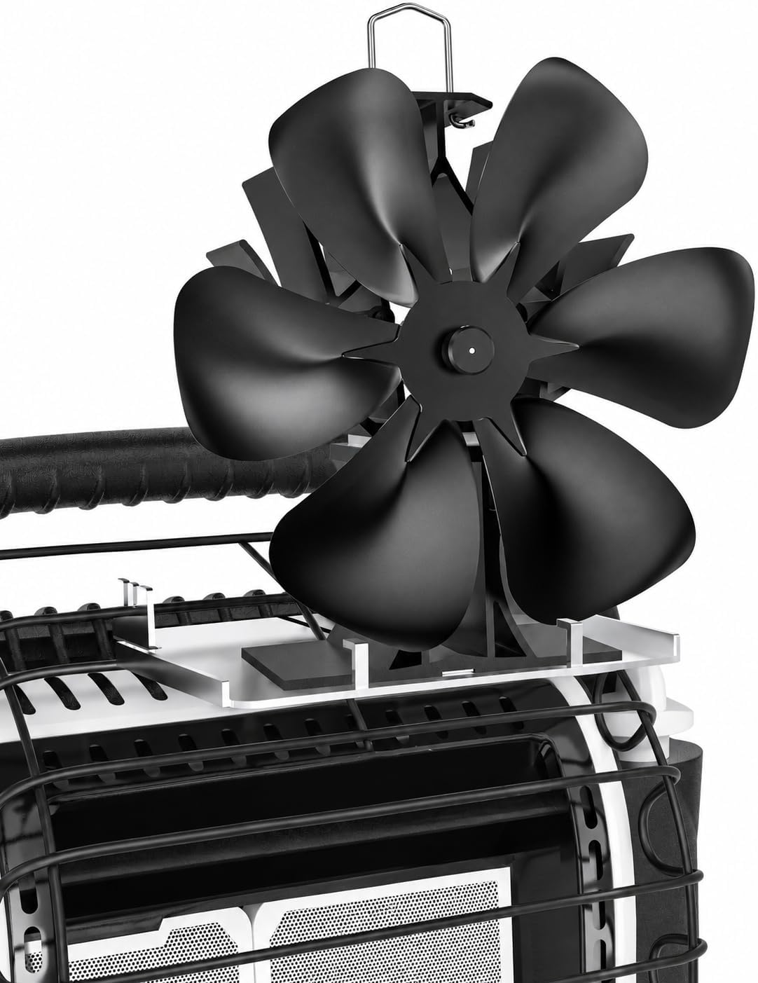 150L 6 Blades Heat Powered Wood Stove Fan with Bracket