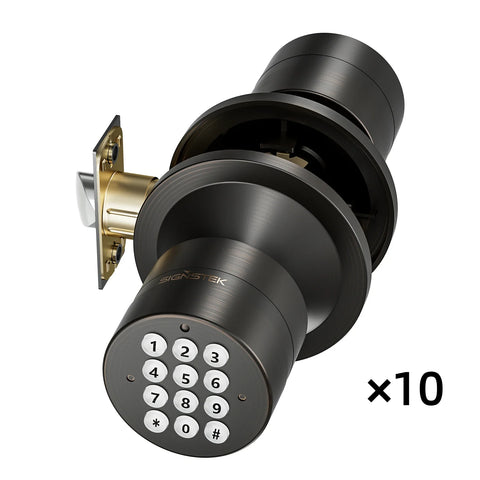 YL-99 Digital Keyless Door Knob Lock, Black/Silver