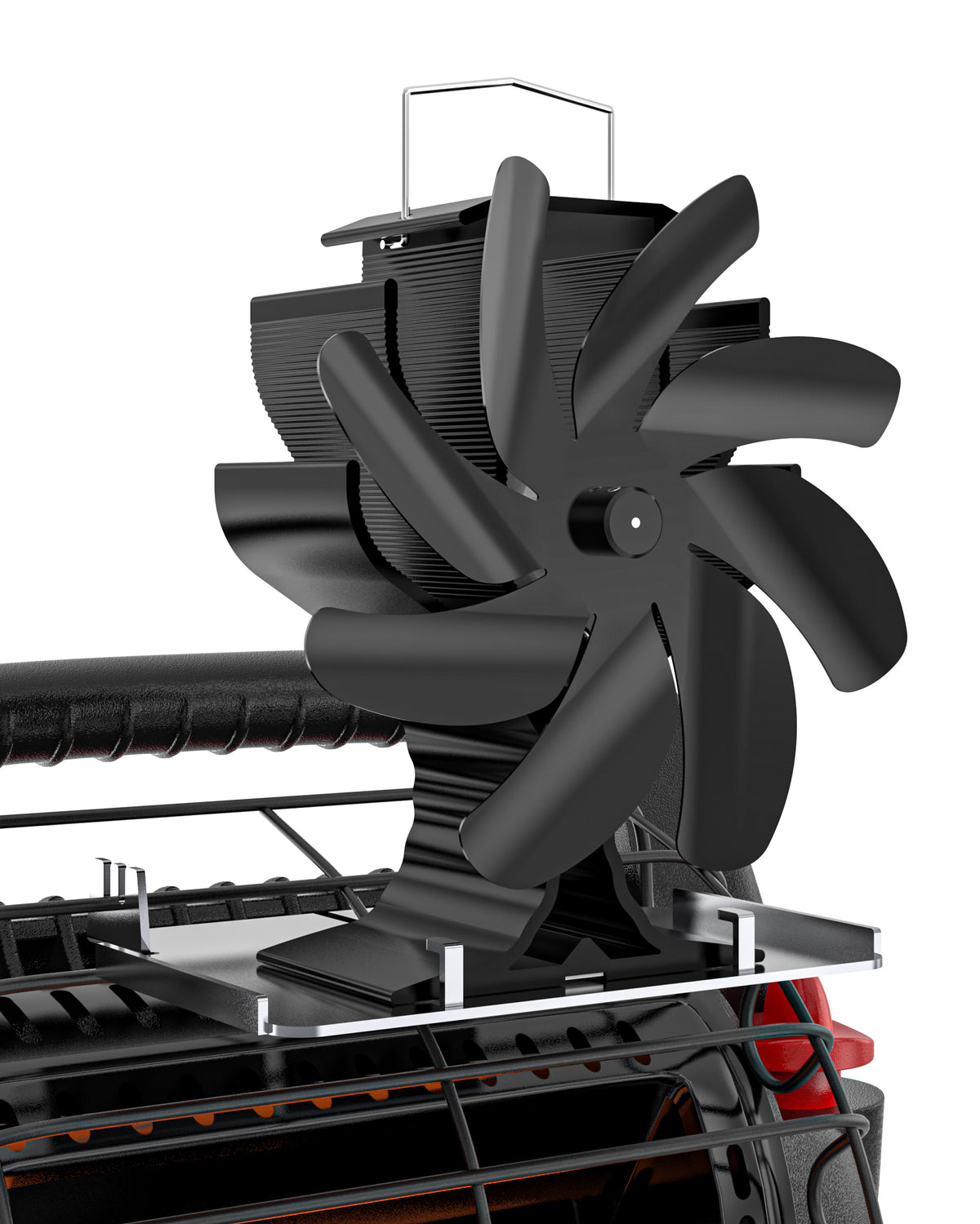 8 Blades Wood Stove Fan with Heater Tray for Outdoor&Camping&Fishing&Home