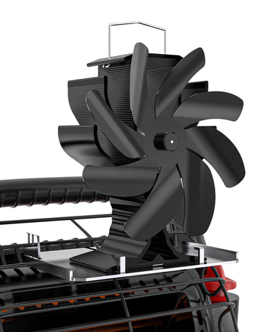 8 Blades Wood Stove Fan with Heater Tray for Outdoor&Camping&Fishing&Home
