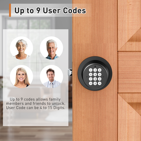 YL-99 Digital Keyless Door Knob Lock, Black/Silver