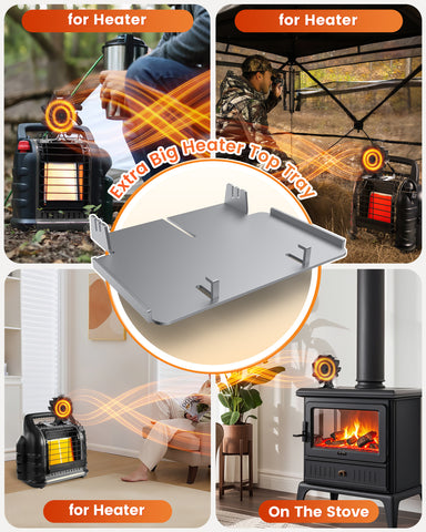 8 Blades Wood Stove Fan with Heater Tray for Outdoor&Camping&Fishing&Home