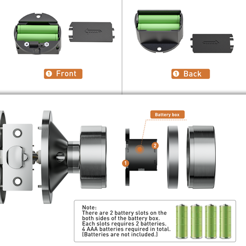 YL-99 Digital Keyless Door Knob Lock, Black/Silver