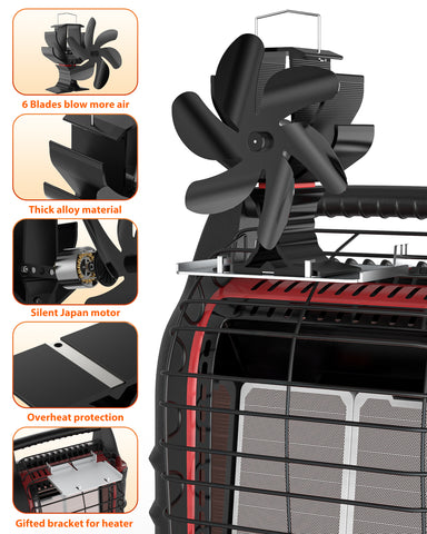 Eco-friendly Heat Powered Wood Stove Fan for Heater/Wood Burner