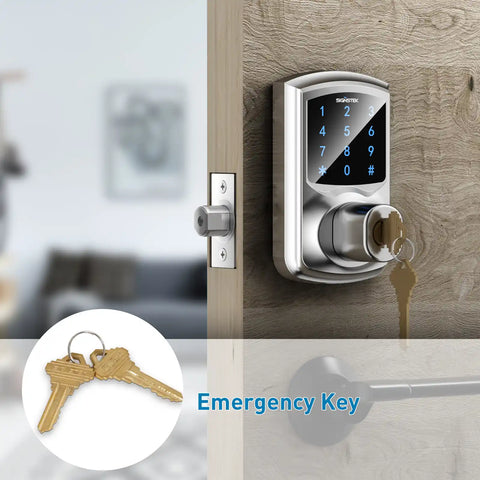 ST-668D digital touchscreen keypad deadbolt lock and smart front door lock (silver)