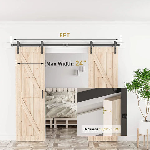 8ft double barn door hardware kit