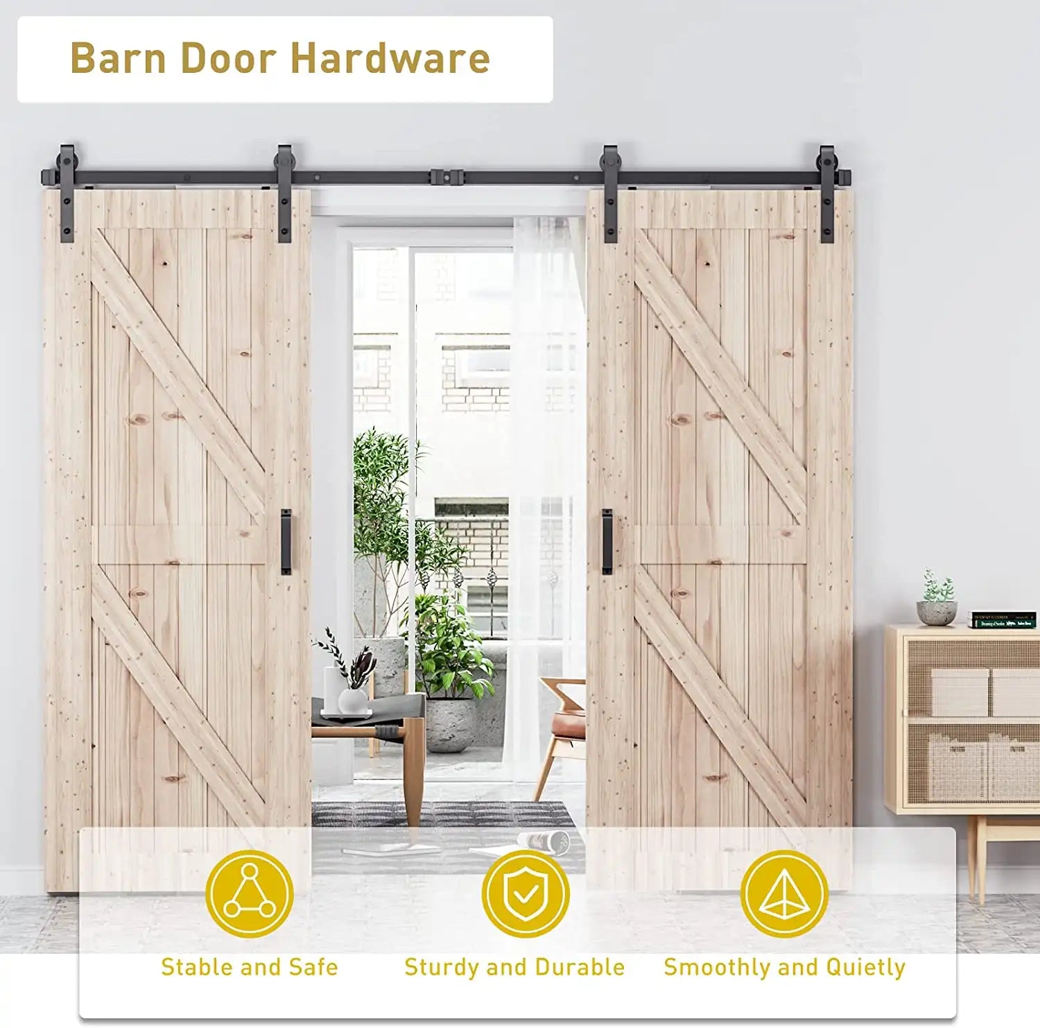 safe and durable barn door hardware