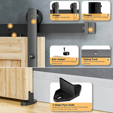 I shaped sliding barn door hardware kit