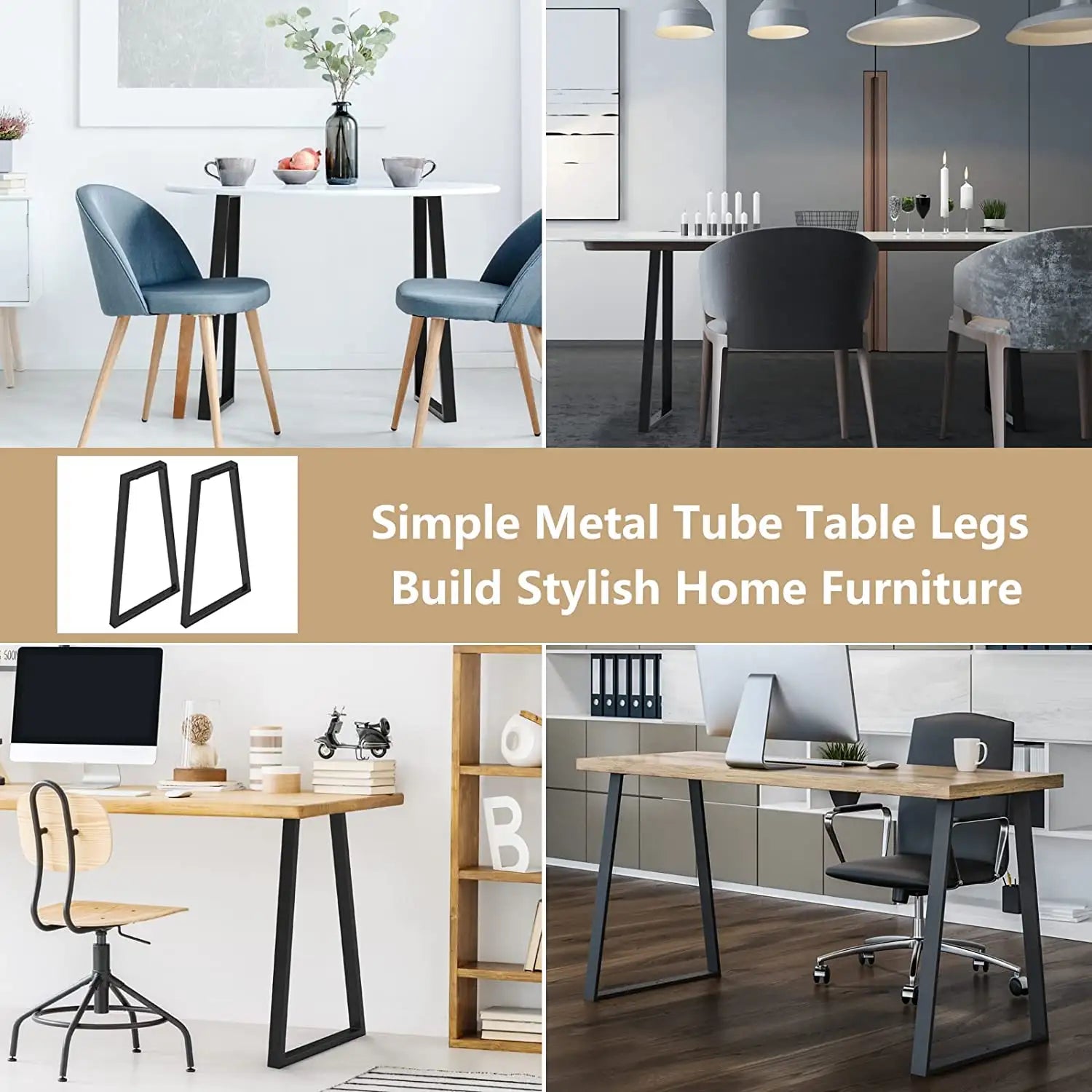 28" Trapezoid Table Legs
