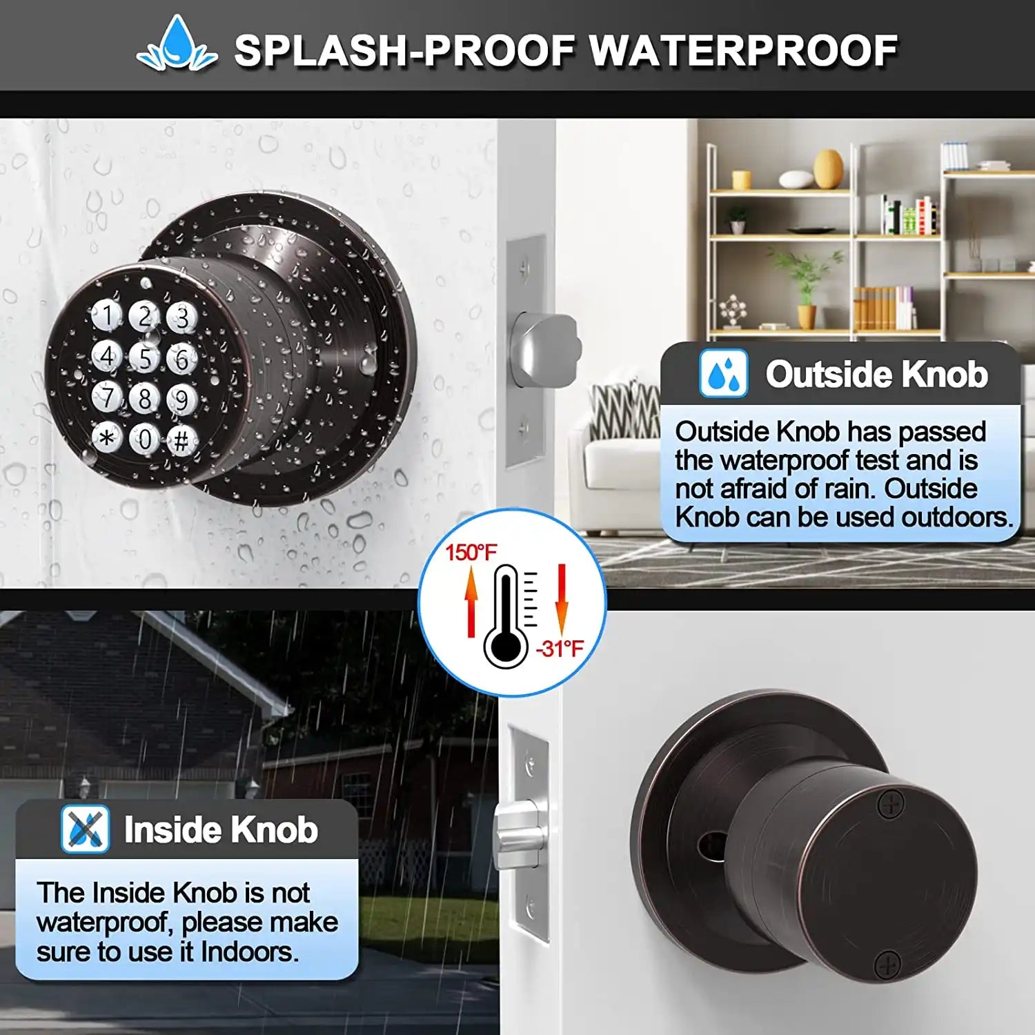 Buy Digital Keypad Electronic Door Knob With Lock Passcode Signstek