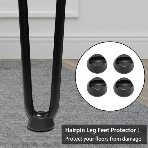 19" Black Hairpin Table Legs Set of 4 with Heavy Duty Metal