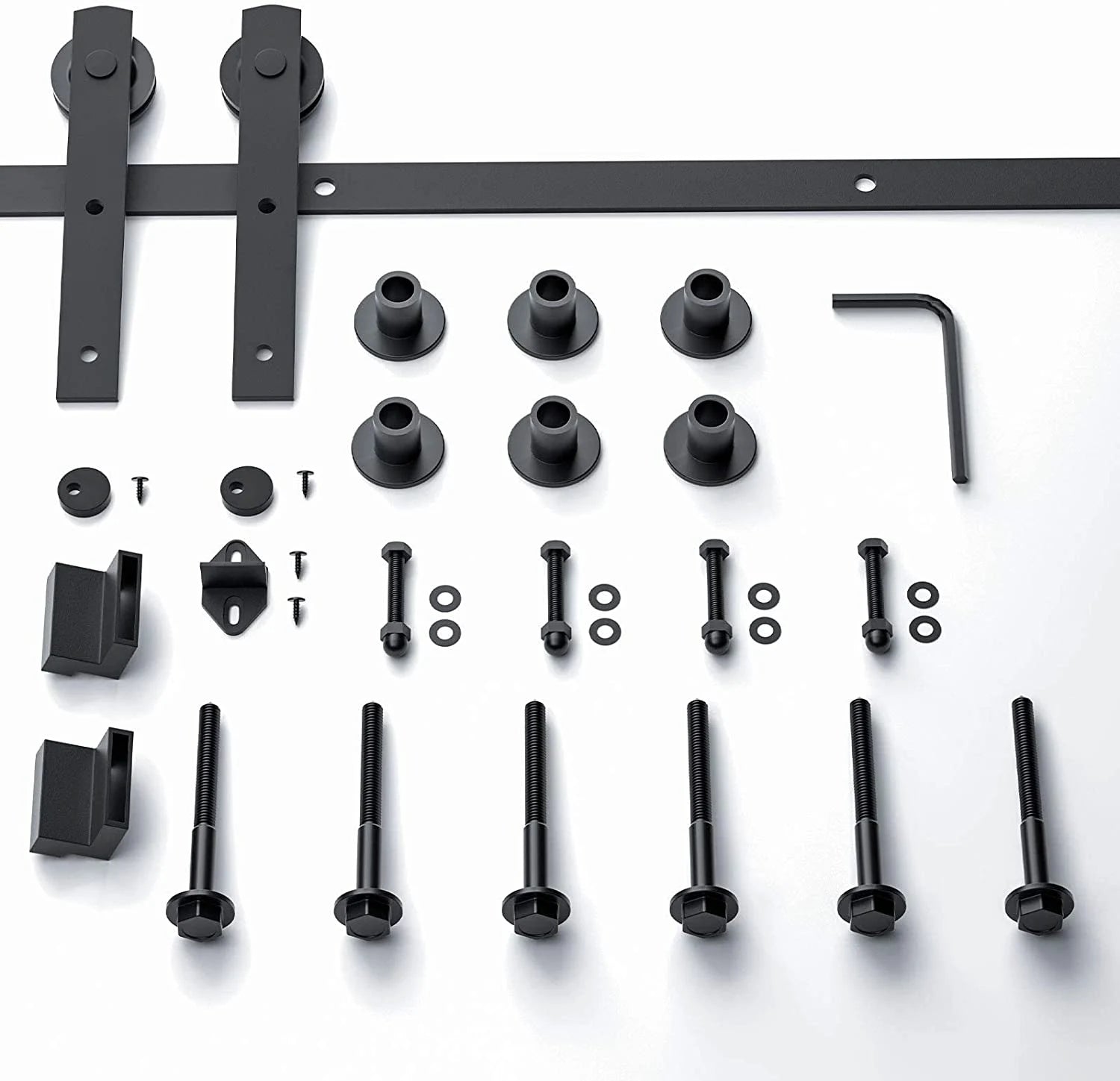 all components of I shape barn door hardware