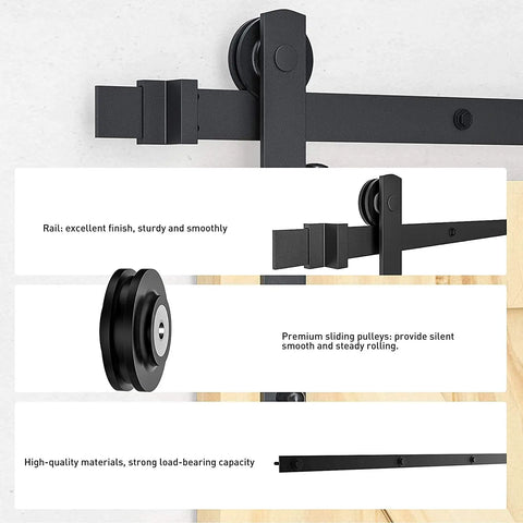 I shape barn door hardware