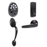 Front Door Handle Set With Electronic Deadbolt and Lever Handle, Black/Silver
